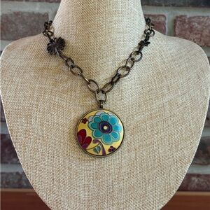 Lucky Brand Boho Enamel/Metal Necklace
